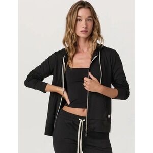 Vuori Womens Halo Performance Hoodie 2.0 Full Zip Gray Athleisure Sustainable XS